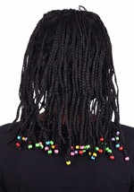 Adult Braided Black Costume Wig with Beads Alt 1