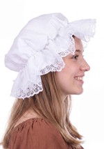 Womens White Costume Mobcap Accessory Alt 1