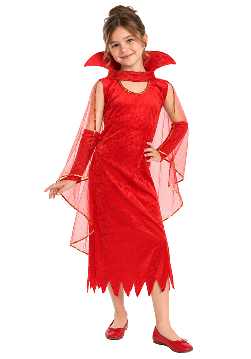 Child Glamour Devil Red Dress Costume