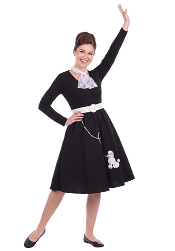 Girls Teen 50s Black Costume Poodle Skirt