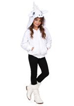 Child White Unicorn Hoodie Costume