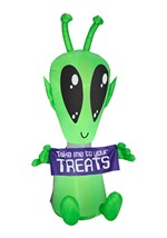 Inflatable Green Alien with Banner Decoration Alt 1