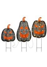 35" Light-up Black Pumpkin 3 Piece Decoration Set Alt 1