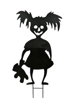 Halloween Scary Girl Holding Toy Bear Lawn Decoration Alt 1