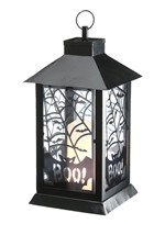 Light Up Bats and Cobwebs Lantern Decoration Alt 1