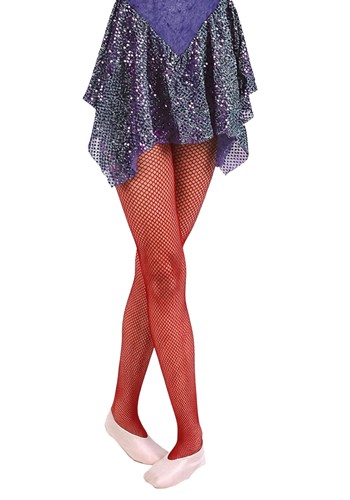 Girls Red Fishnet Pantyhose