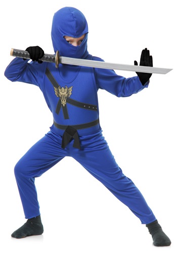 Click Here to buy Kids Blue Ninja Master Costume from HalloweenCostumes, CDN Funds & Shipping