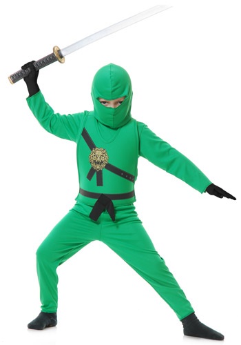 Click Here to buy Green Ninja Kids Costume from HalloweenCostumes, CDN Funds & Shipping