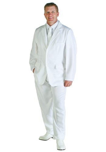 Mens Plus Size White Suit Costume