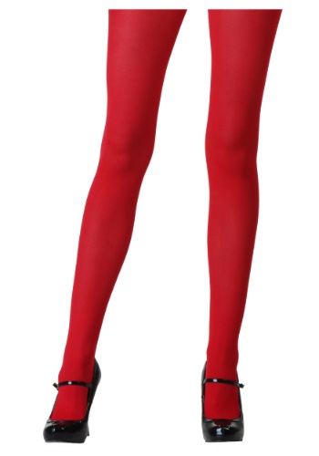 Women's Red Opaque Tights