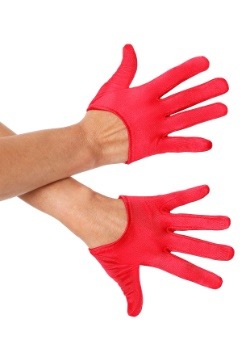 Red Mini Cropped Satin Gloves