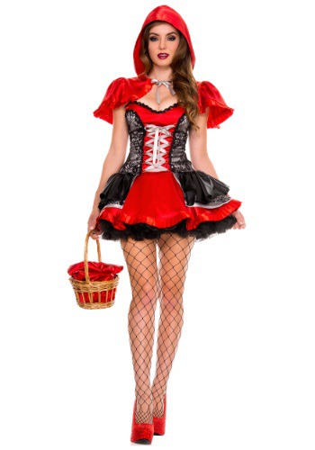 Click Here to buy Womens Fiery Lil Red Costume W/ Red Dress and Cape from HalloweenCostumes, CDN Funds & Shipping
