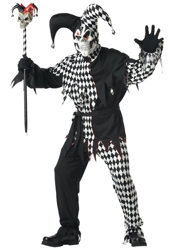 Click Here to buy Adult Dark Jester Costume from HalloweenCostumes, CDN Funds & Shipping