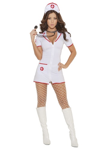 Click Here to buy Womens Head Nurse Costume W/ Hat and White Dress from HalloweenCostumes, CDN Funds & Shipping