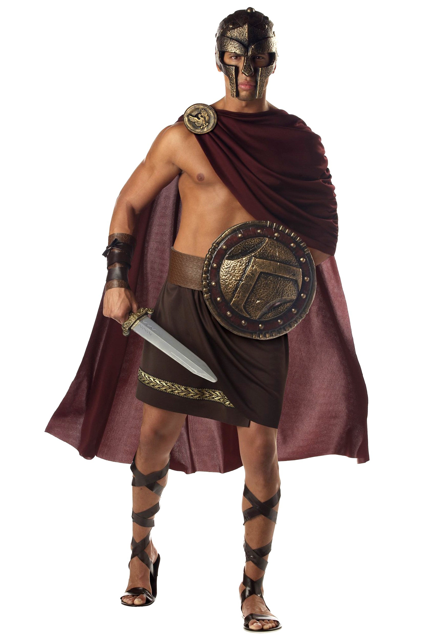 Spartan Warrior Costume W/ Helmet , Warrior Costume