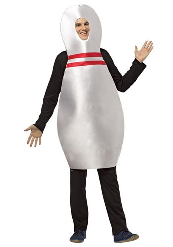 Click Here to buy Adult Get Real Bowling Pin Costume from HalloweenCostumes, CDN Funds & Shipping