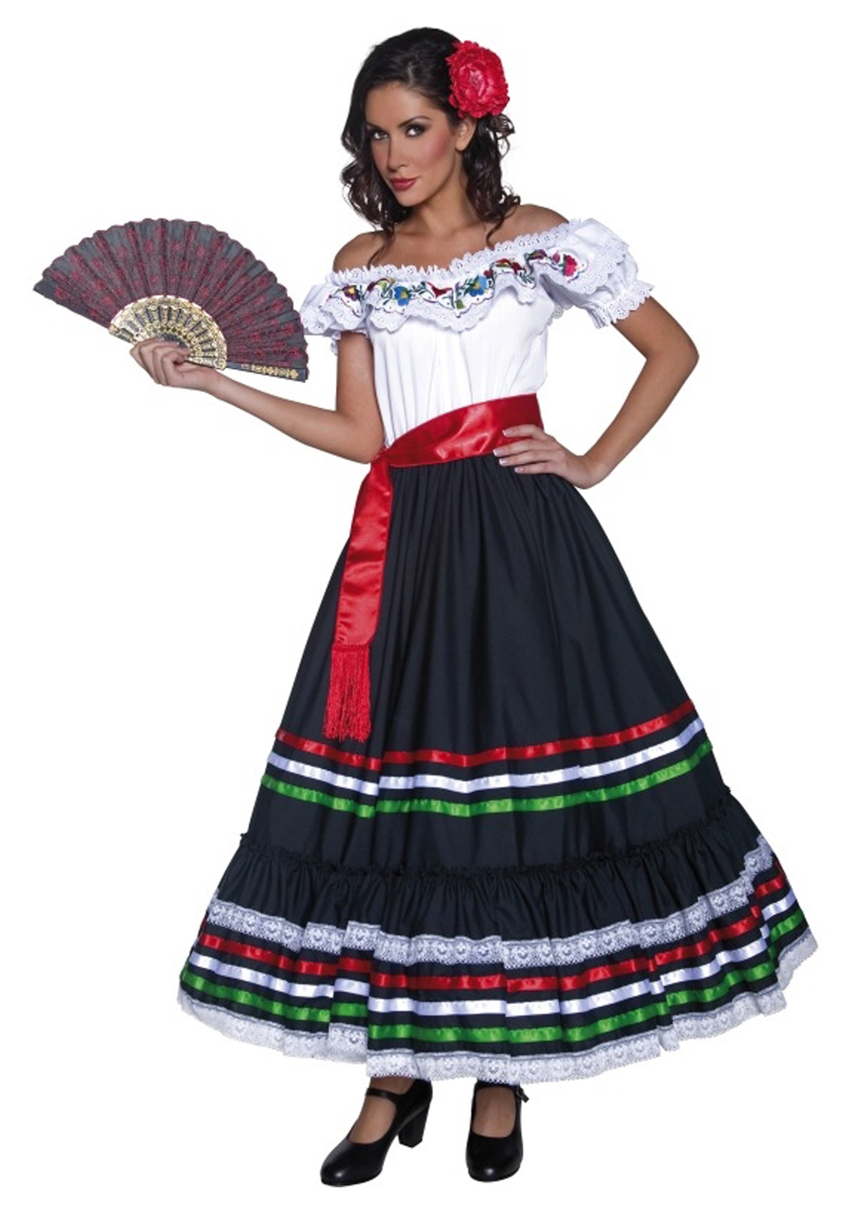 Authentic Western Senorita Costume , Spanish Costumes For Women