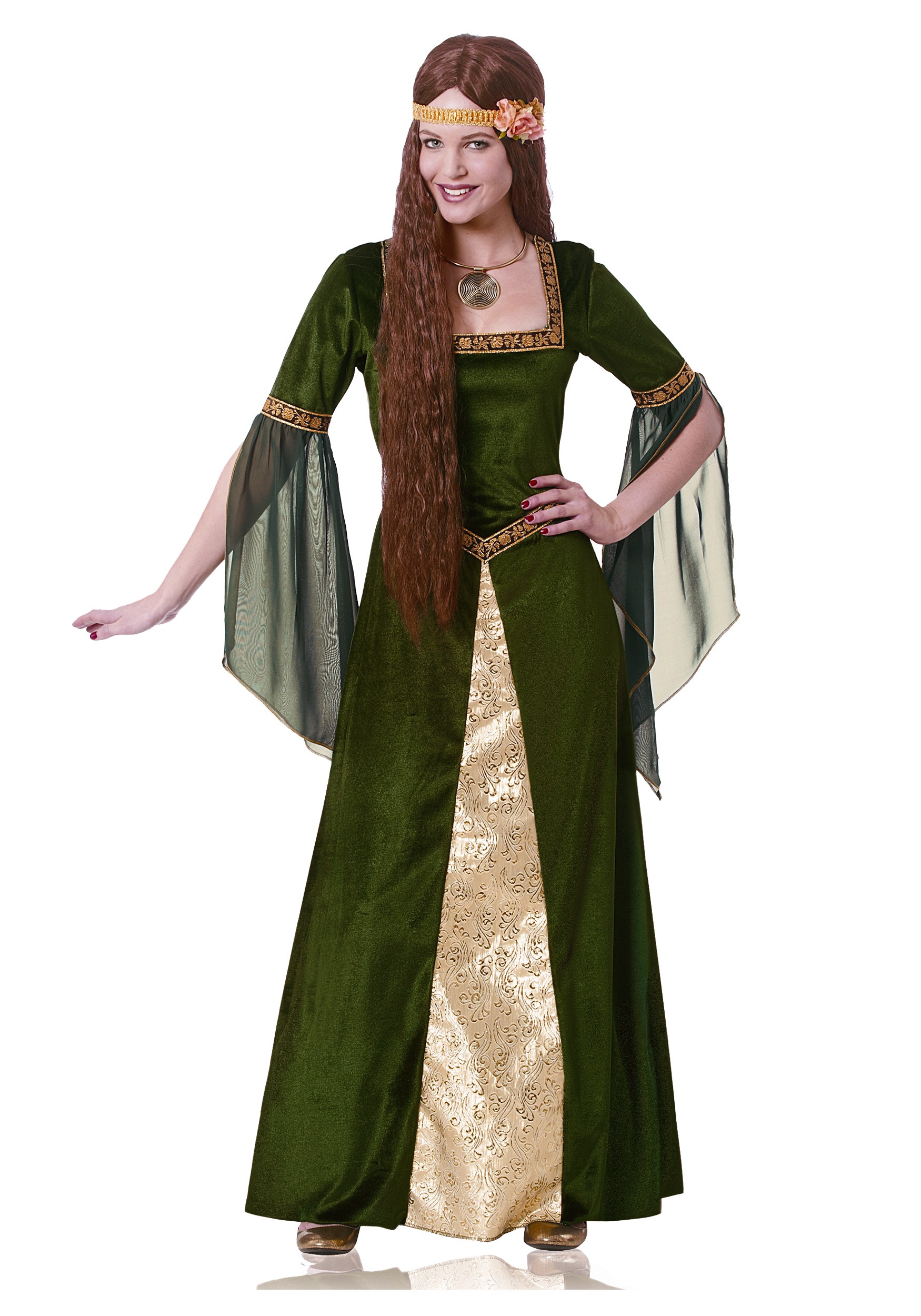 Spirit Halloween Adult Floral Medieval Maiden Dress Costume | Time Period  Costume | Medieval Costume | Women's Costume