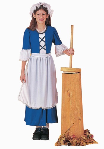 Click Here to buy Colonial Girl Kids Costume from HalloweenCostumes, CDN Funds & Shipping