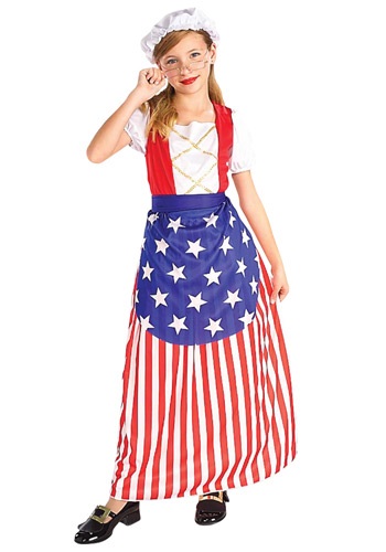 Click Here to buy Betsy Ross Girls Costume | Historical Figure Costumes from HalloweenCostumes, CDN Funds & Shipping