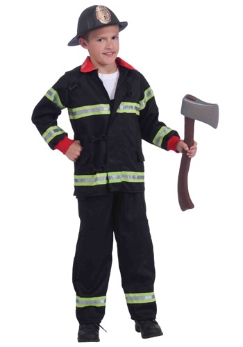 Click Here to buy Kids Black Fireman Costume from HalloweenCostumes, CDN Funds & Shipping