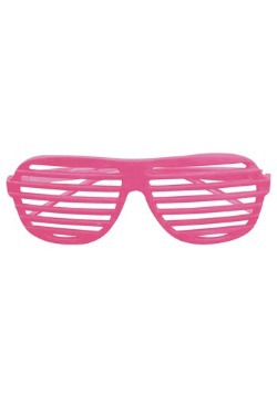 Neon Pink Shutter Shades 80's Glasses	