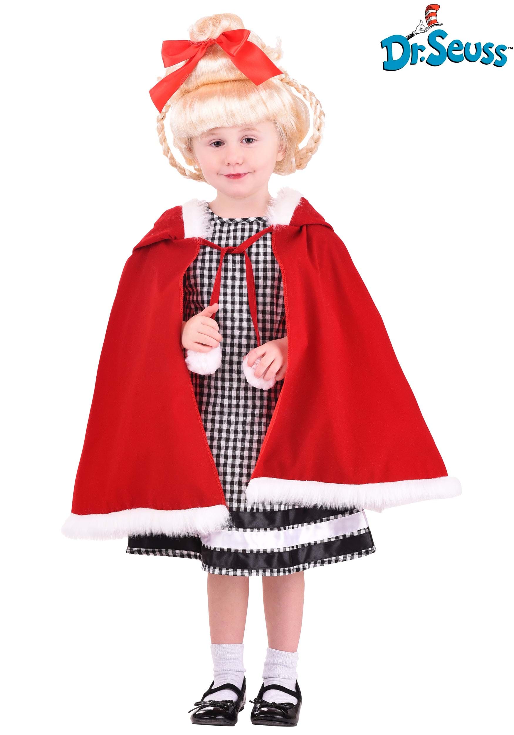 Dr. Seuss Toddler Cindy Lou Who Dress Costume , How The Grinch Stole Christmas Costumes