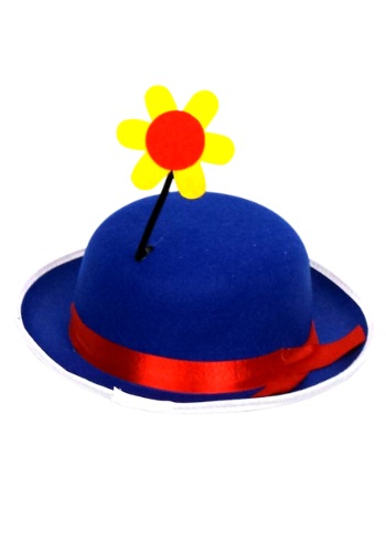 Click Here to buy Blue Clown Derby Hat with Flower from HalloweenCostumes, CDN Funds & Shipping