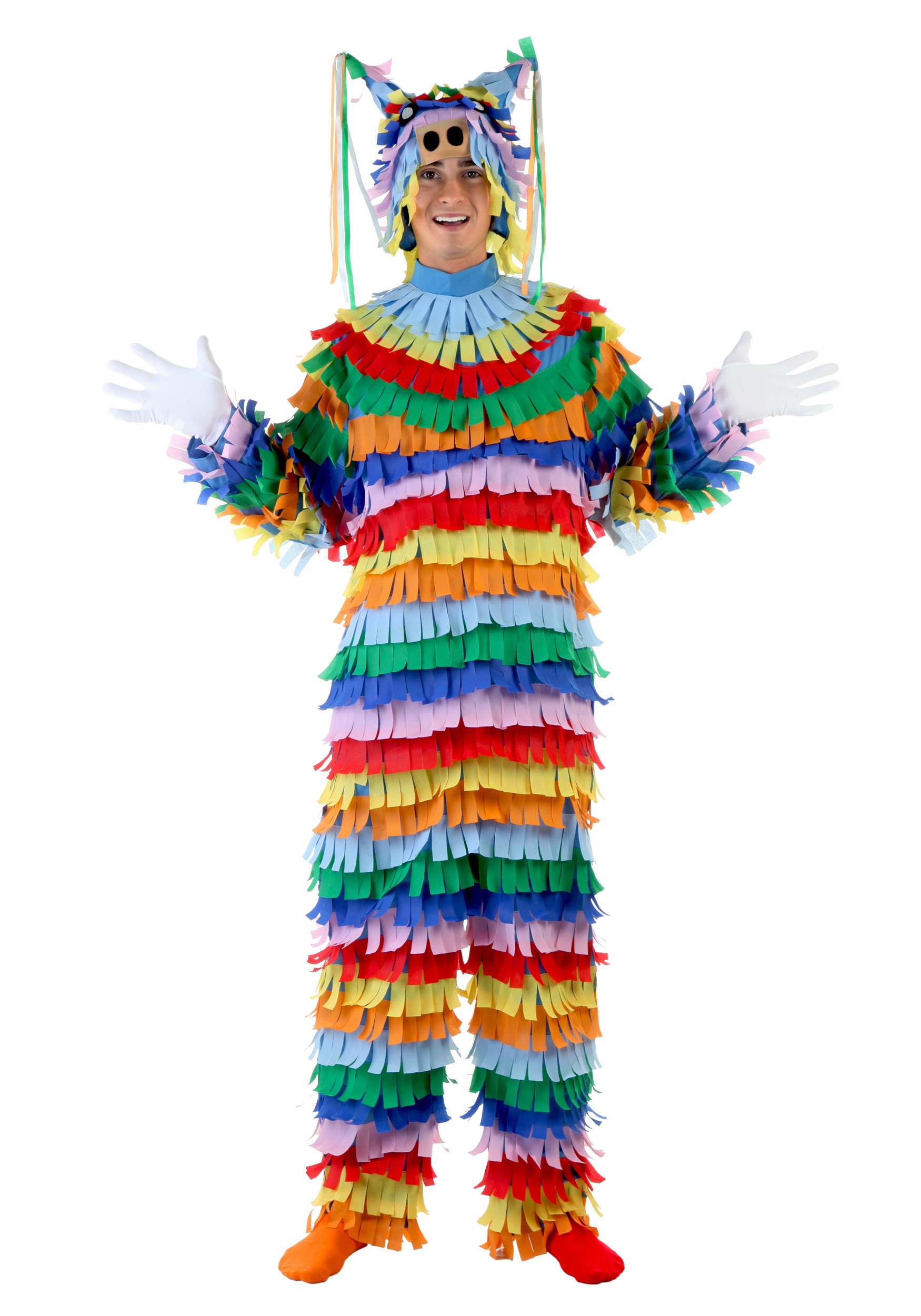 Adult Colorful Piñata Costume | Holiday Costumes | Adult | Mens | Blue/Orange/Red | XL | FUN Costumes