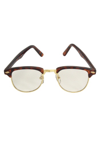Mr. 50s Brown Tortoise Glasses w/ Clear Lenses