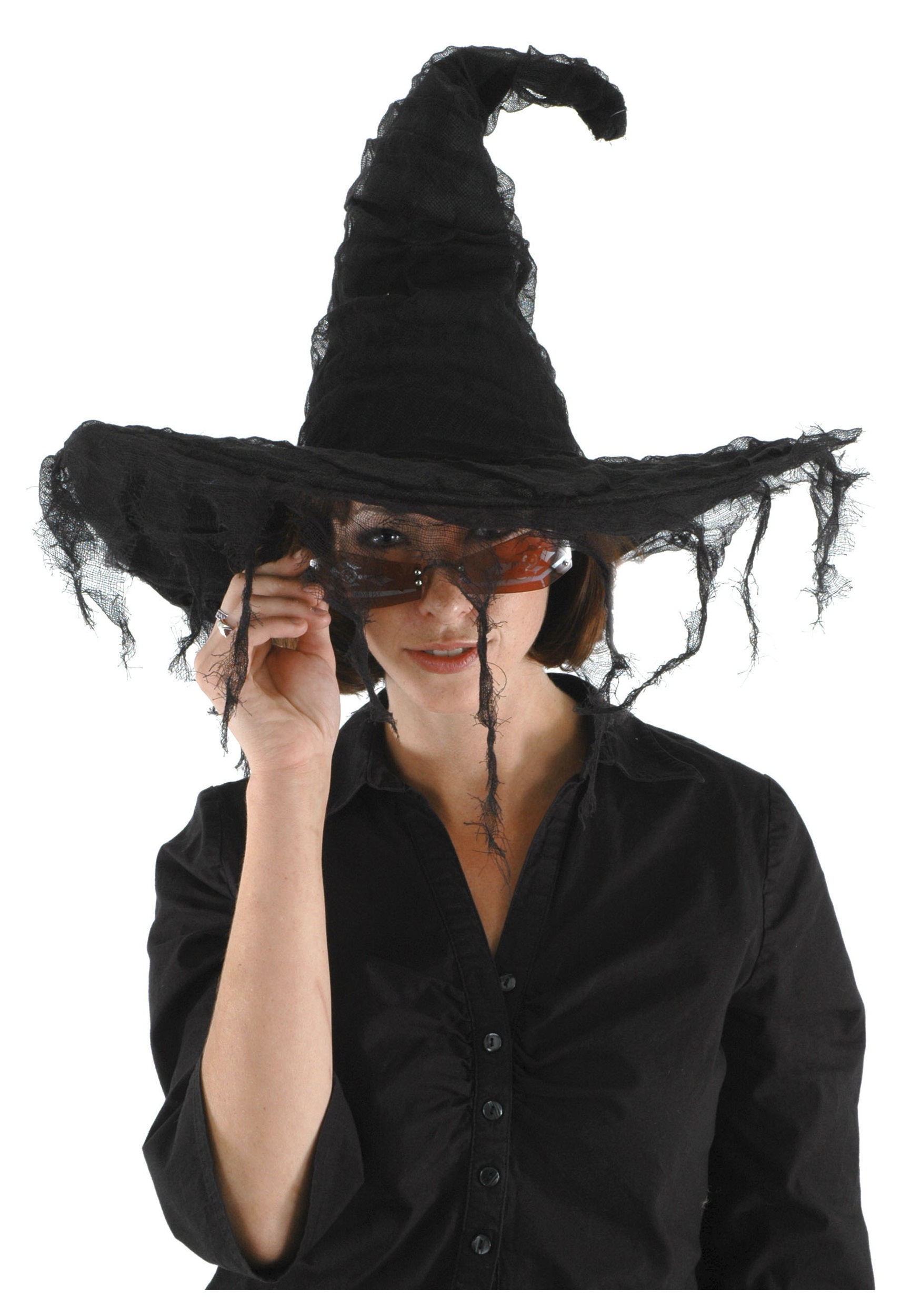 Black Grunge Witch Costume Hat
