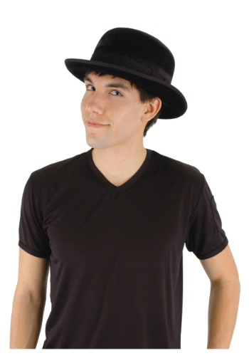 Click Here to buy Black Velour Bowler Hat from HalloweenCostumes, CDN Funds & Shipping