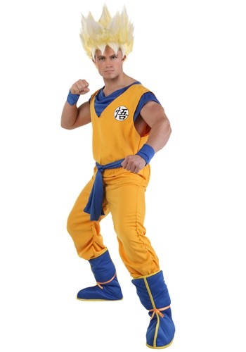 Click Here to buy Super Saiyan Goku Adult Costume from HalloweenCostumes, CDN Funds & Shipping