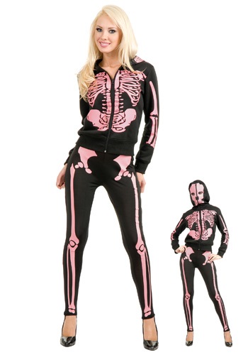 Click Here to buy Womens Pink Skeleton Hooded Sweatshirt from HalloweenCostumes, CDN Funds & Shipping