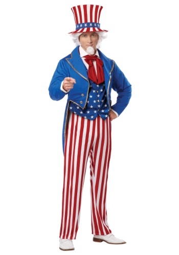 Click Here to buy Mens Deluxe Uncle Sam Costume from HalloweenCostumes, CDN Funds & Shipping
