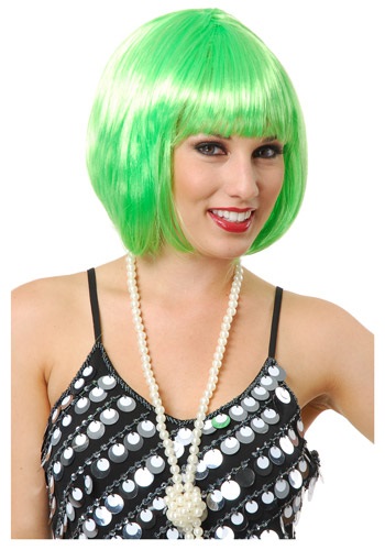 Click Here to buy Short Bob Lime Green Wig from HalloweenCostumes, CDN Funds & Shipping