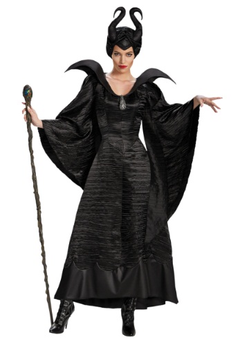 Click Here to buy Adult Deluxe Maleficent Christening Black Gown Costume from HalloweenCostumes, CDN Funds & Shipping