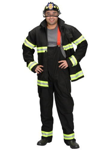 Click Here to buy Adult Black Fireman Costume w/ Helmet from HalloweenCostumes, CDN Funds & Shipping