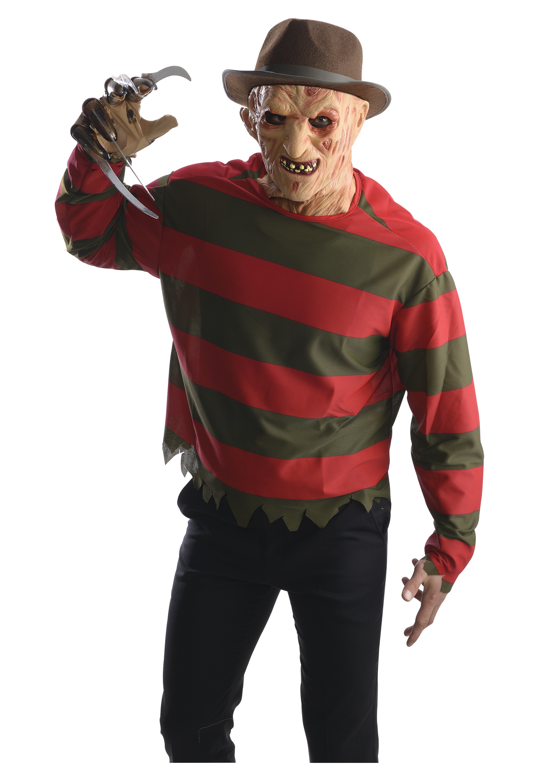 Freddy Krueger Costume Shirt With Mask , Adult Horror Movie Costumes