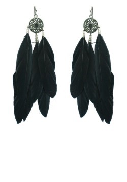 Black Feather Earrings