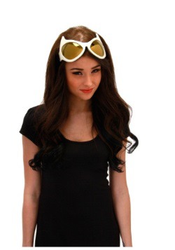 Cat Eye Goggles White and Gold