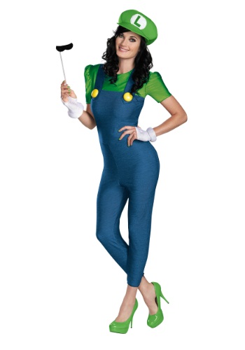 Click Here to buy Womens Deluxe Luigi Costume from HalloweenCostumes, CDN Funds & Shipping