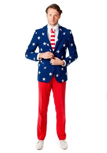 Click Here to buy OppoSuits Stars and Stripes Mens Costume Suit from HalloweenCostumes, CDN Funds & Shipping