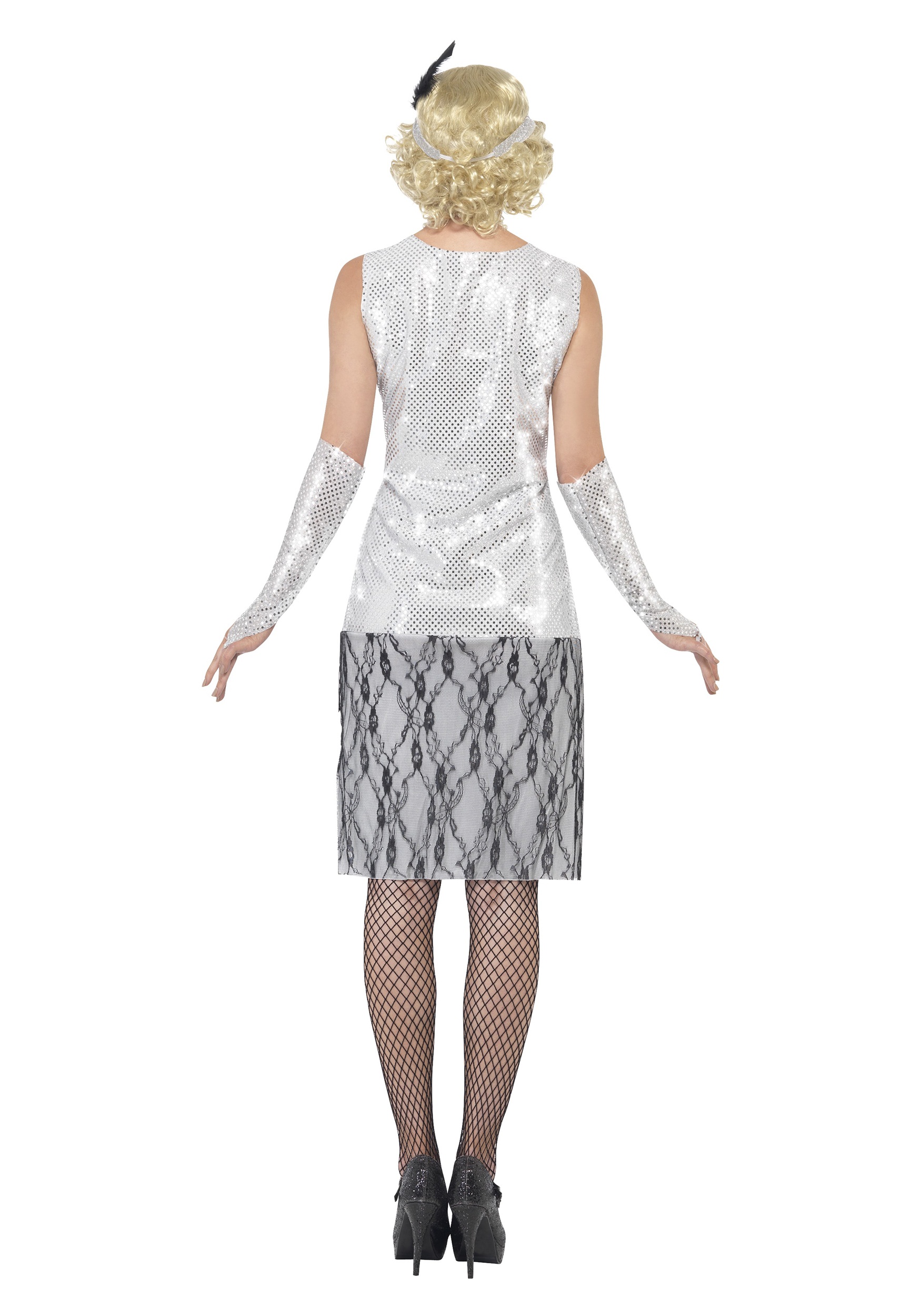 1920's Women's Silver Flapper Costume , Costumes For Women