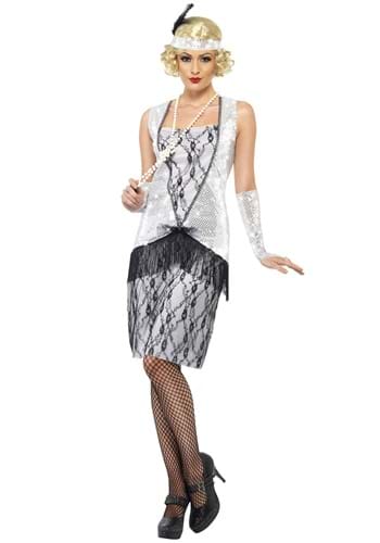 Click Here to buy 1920s Womens Silver Flapper Costume | Costumes for Women from HalloweenCostumes, CDN Funds & Shipping