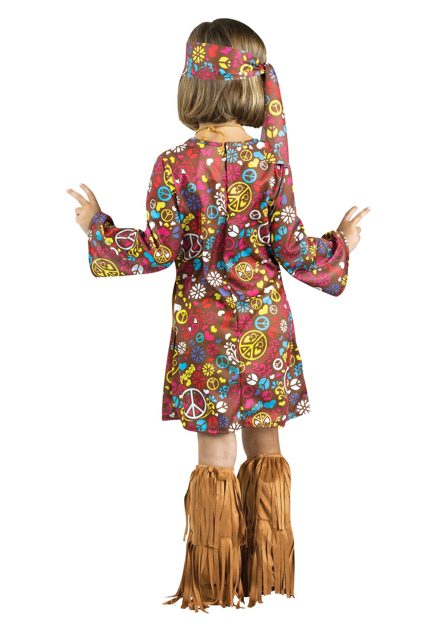 Girl's Toddler Peace & Love Hippie Costume