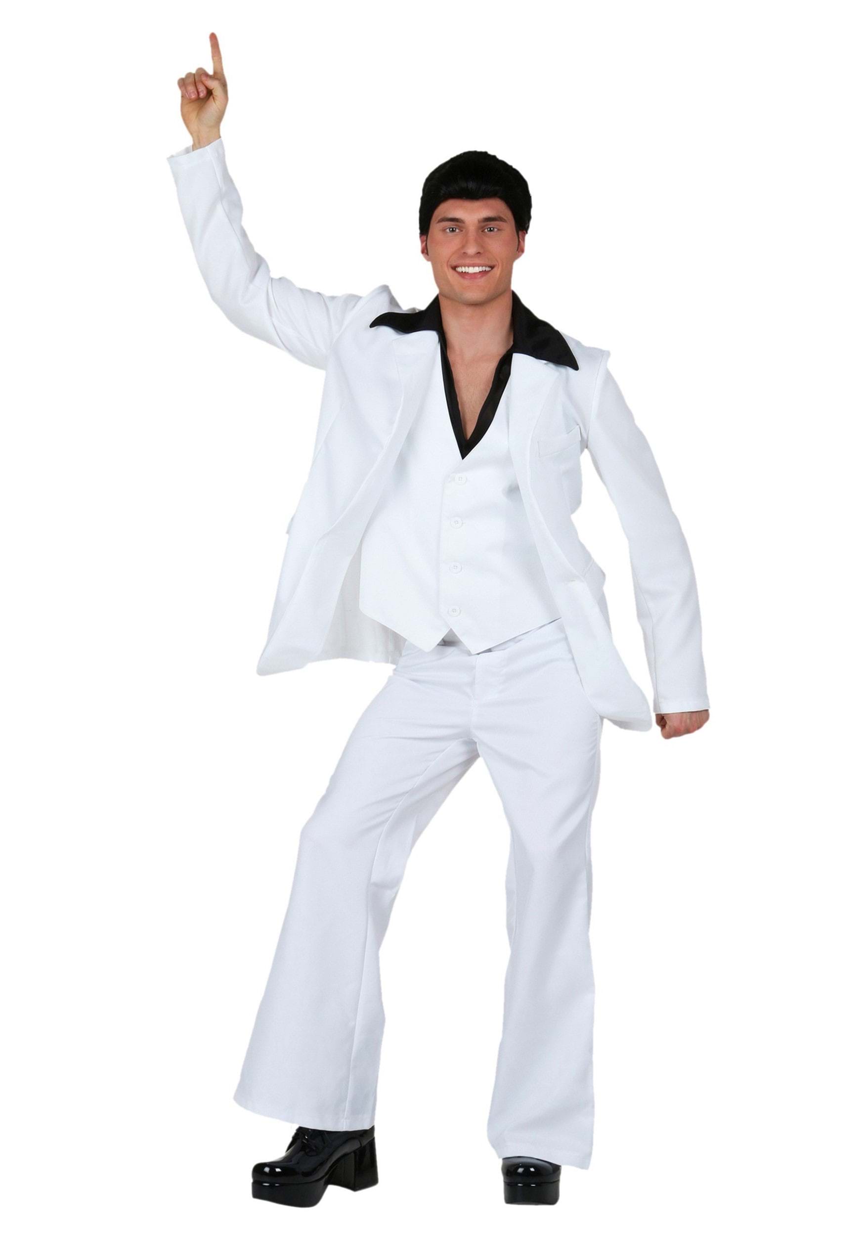 1970s Men&rsquo;s Suits History | Sport Coats & Tuxedos Deluxe Saturday Night Fever Costume for Adults  Movie Costumes $84.99 AT vintagedancer.com