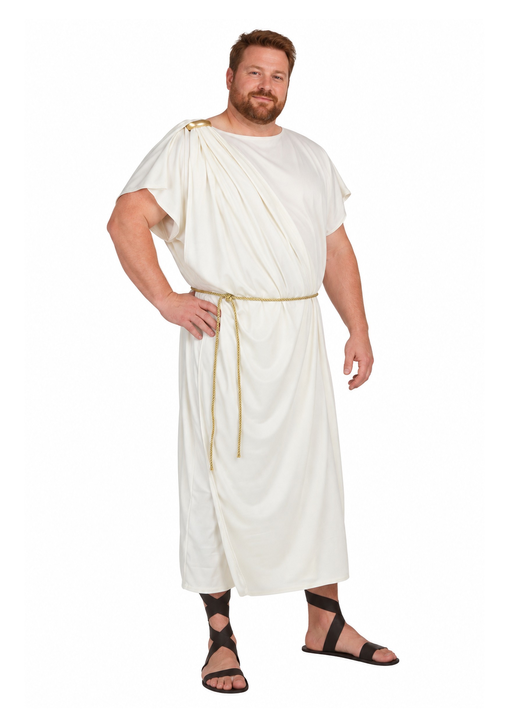 Plus Size Toga Halloween Costume for Men | Greek Costume