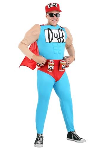 Click Here to buy Mens Duffman Costume | Homer Simpson Beer| Jumpsuit from HalloweenCostumes, CDN Funds & Shipping