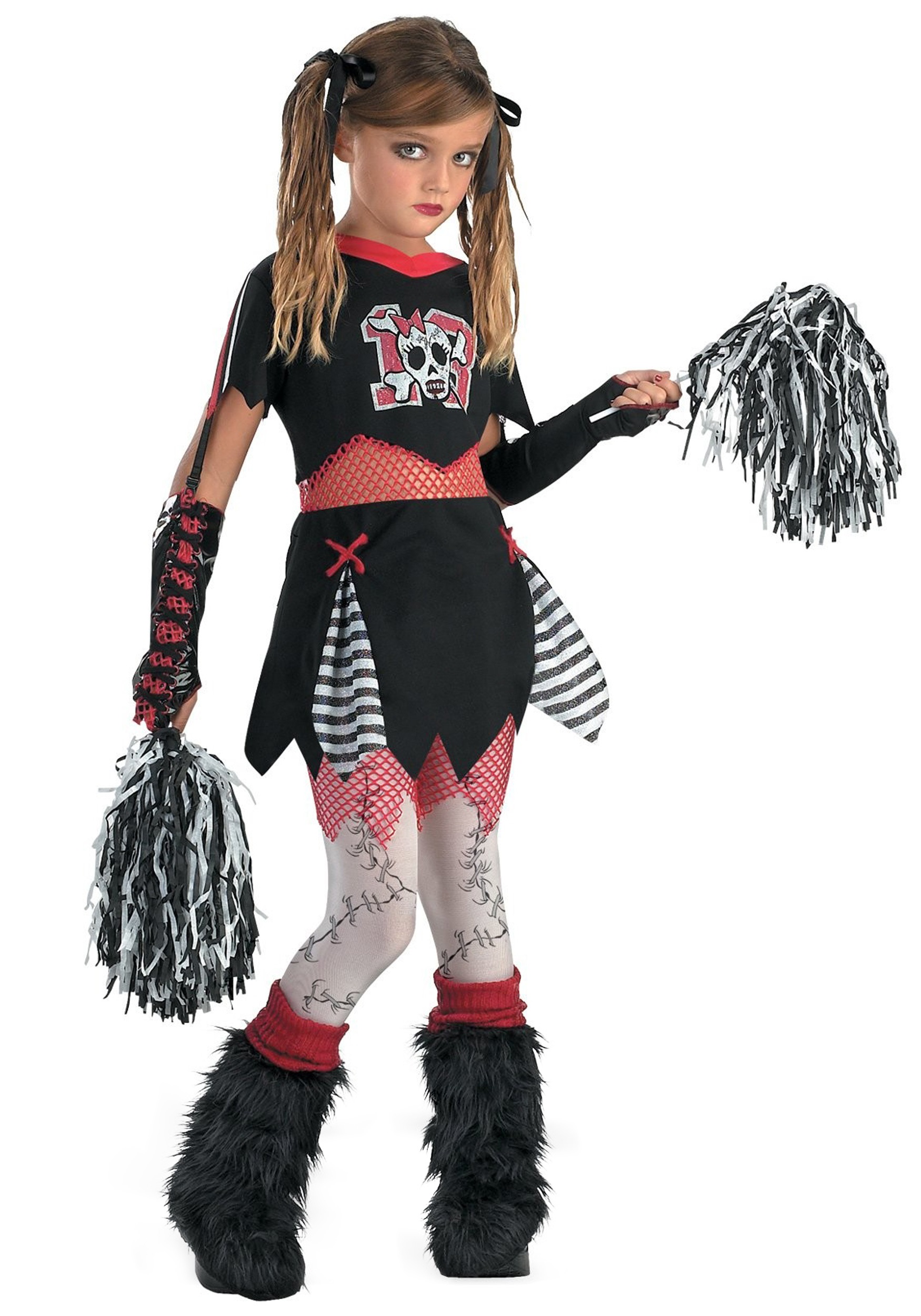 Kids Gothic Cheerleader Costume , Girl's Cheerleader Costume